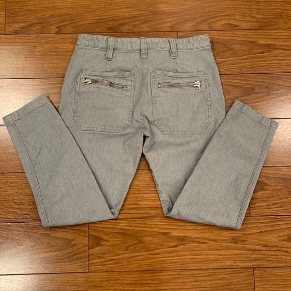 Isabel Marant Gray Denim Crop Zipper Jeans - Picture 10 of 16